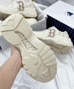 giay mlb bigball chunky saffiano diamond monogram boston red sox beige like auth 3