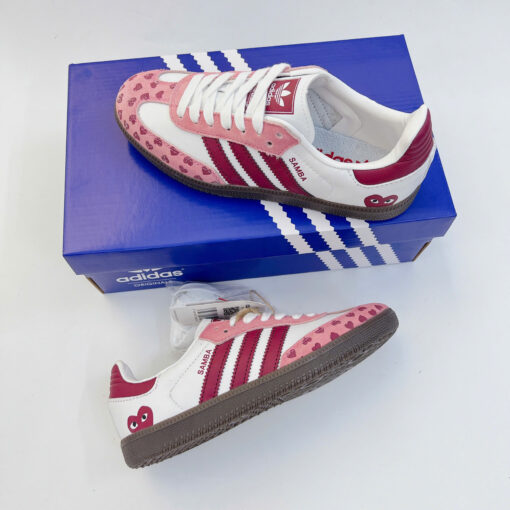 adidas OG Samba x CDG Play White Pink 1