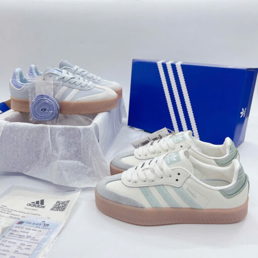 giay adidas samba mau trang xanh 2