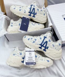 giay mlb bigball chunky saffiano diamond monogram la dodgers ivory like auth 1 1