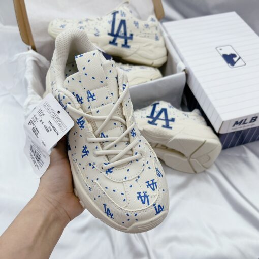 giay mlb bigball chunky saffiano diamond monogram la dodgers ivory like auth 1 3