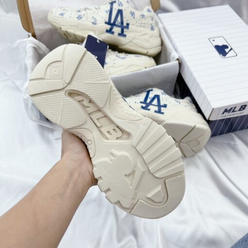 giay mlb bigball chunky saffiano diamond monogram la dodgers ivory like auth 1 4