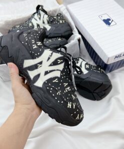 giay mlb bigball chunky saffiano diamond monogram new york yankees black like auth 3