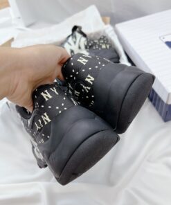 giay mlb bigball chunky saffiano diamond monogram new york yankees black like auth 4