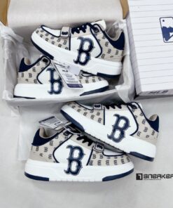 giay mlb chunky liner mid classic monogram boston red sox l.beige like auth 1