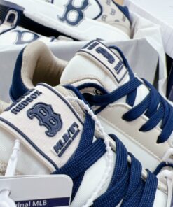 giay mlb chunky liner mid classic monogram boston red sox l.beige like auth 5