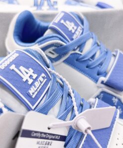 giay mlb chunky liner mid classic monogram la blue like auth 2