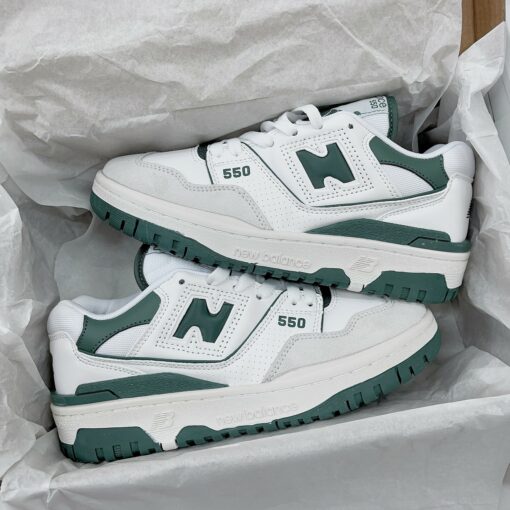 giay new balance 550 white green xanh 2