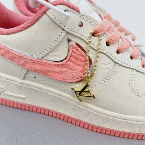 giay nike aF1 louis vuitton white pink silver lv 3