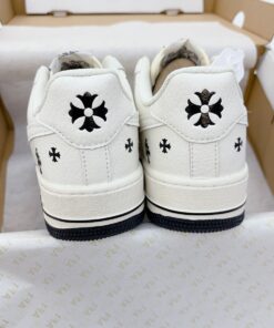 giay nike air Force 1 chrome hearts white black trang den 1
