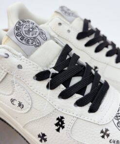 giay nike air Force 1 chrome hearts white black trang den 3