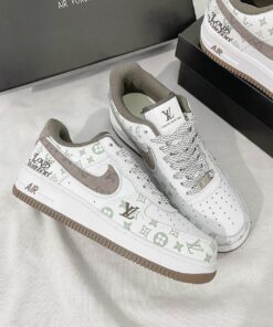 giay nike air Force 1 louis vuitton white brown 5