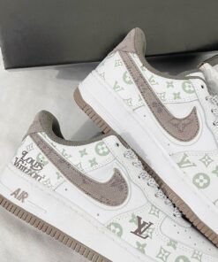 giay nike air Force 1 louis vuitton white brown 6