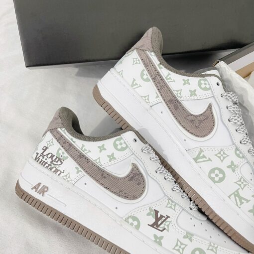 giay nike air Force 1 louis vuitton white brown 6