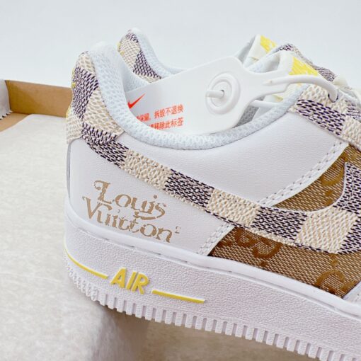 giay nike air Force 1 x lv brown gold like auth 6