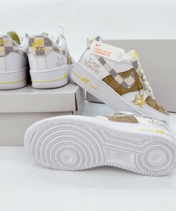giay nike air Force 1 x lv brown gold like auth 7