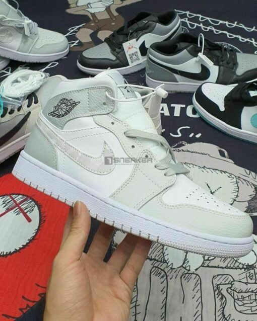 Jordan 1 Mid SE GS Grey Camo Cổ Cao