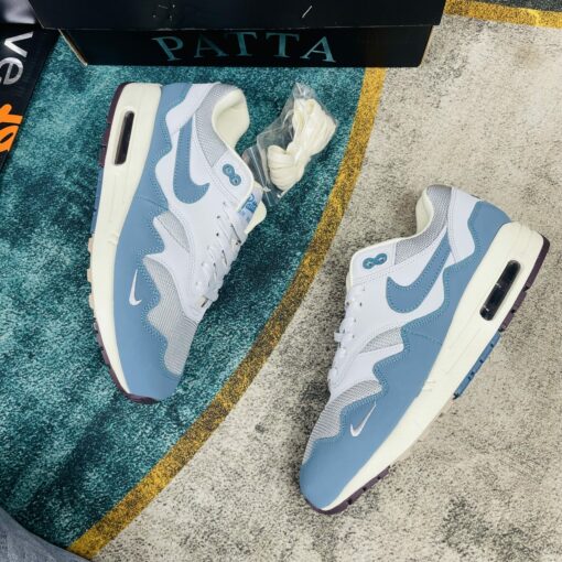 Full hộp Giày Nike Patta x Air Max 1 Noise Aqua Rep 11 Siêu Cấp