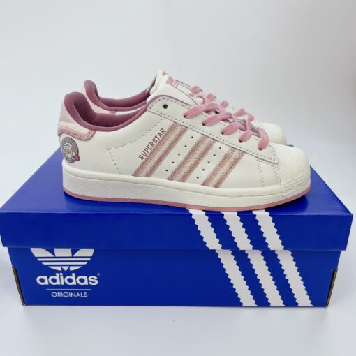 giay sneaker adidas original super star pink beige 2