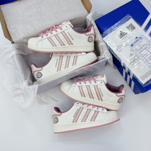 giay sneaker adidas original super star pink beige 3