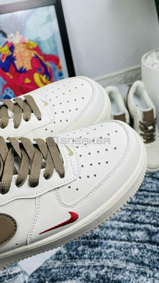 Nike Air Force 1 Trắng Viền Xám Rep Siêu Cấp phần da ngoài