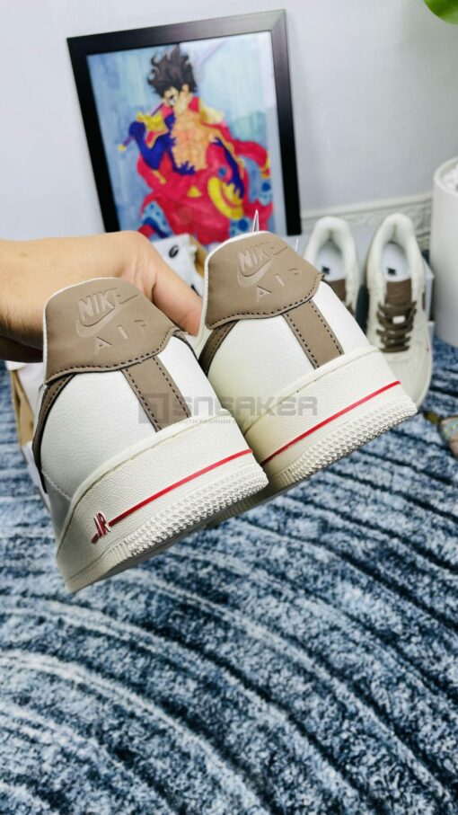 Nike Air Force 1 Trắng Viền Xám Rep Siêu Cấp phần gót giày